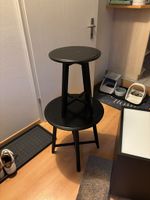 Beistelltisch Set schwarz zwei runde Tische guter Zustand