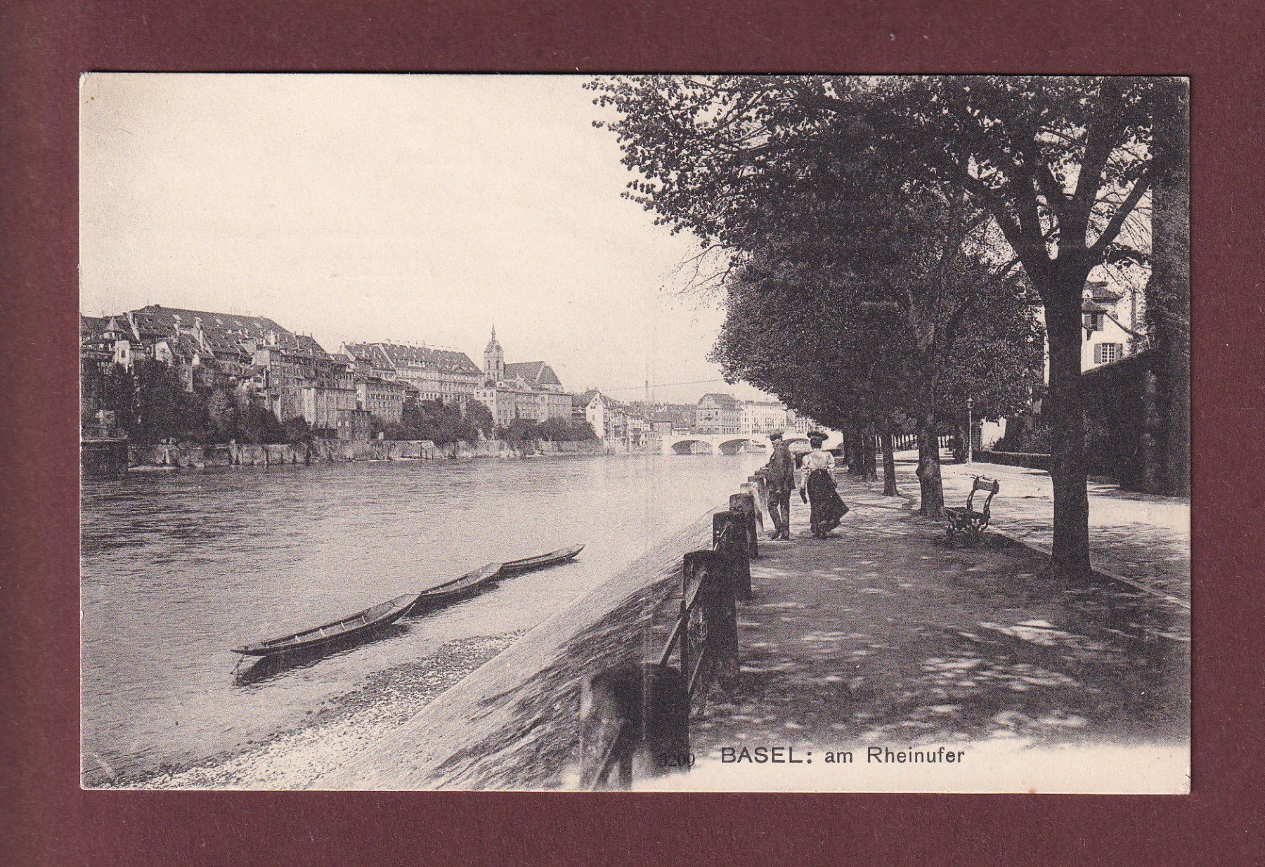 Cartoline postali: BASEL - Am Rhein - Leute – Usato da Pully venduto da nicecards