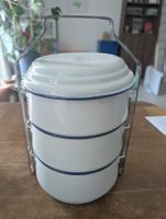 Boîte à repas empilable ancienne en émail