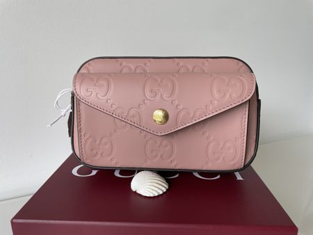 NEU! Gucci GG Gilbert Monogram Tasche - rosa Leder