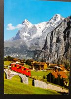Ansichtskarte Mönch + Eiger mit Allmendhubelbahn ungebraucht