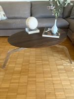 Couchtisch oval HolzMetall Beine guter Zustand