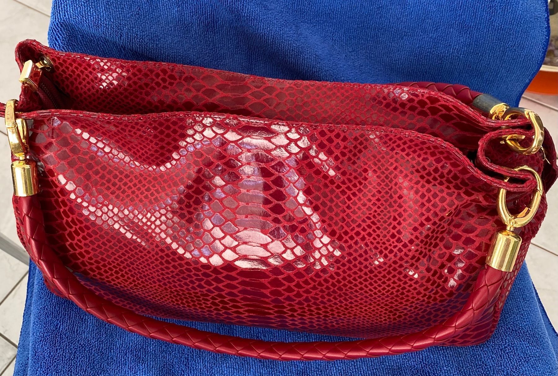 Borse da donna: Lederhandtasche in Reptiloptik – Nuovo (secondo la descrizione) da Wettingen venduto da taloo