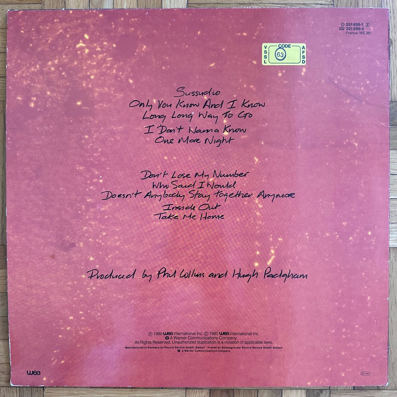 Schallplatten: LP - Phil Collins - No Jacket Required – Gebraucht aus Breganzona von Onairda75 1