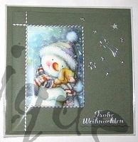 Karte Schneemann grün oder blau