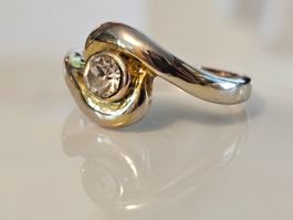 AKTION Gelb gold Ring massiv Stein Geschenk Modeschmuck 4.7