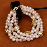 Mina weiss Perlen Armband Echte 20cm Bracelet Perle Blanche
