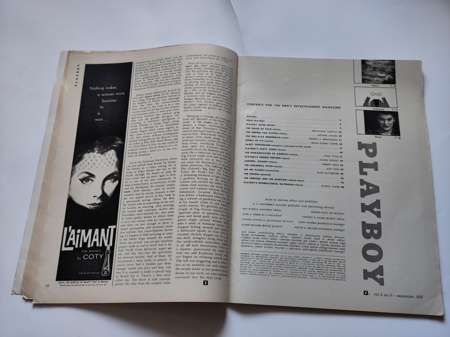 Revues & Magazines: Playboy Magazin September 1958 – D'occasion à Schaffhausen par RolfMeister 2
