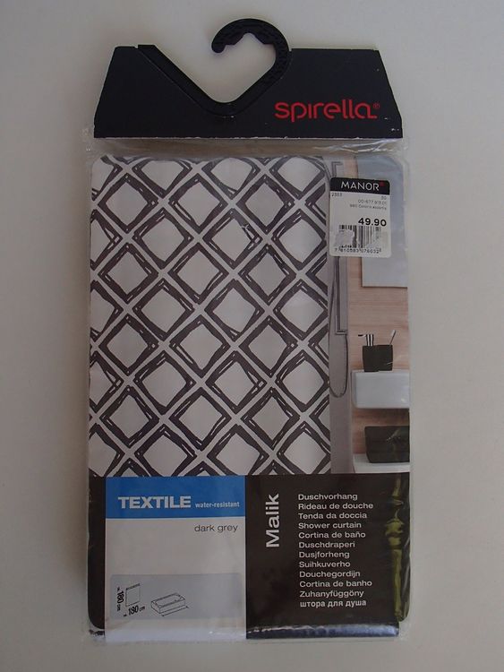 Duschvorhang Mit Regentropfen Muster - Schwarz-weiß Design 123x220 Cm