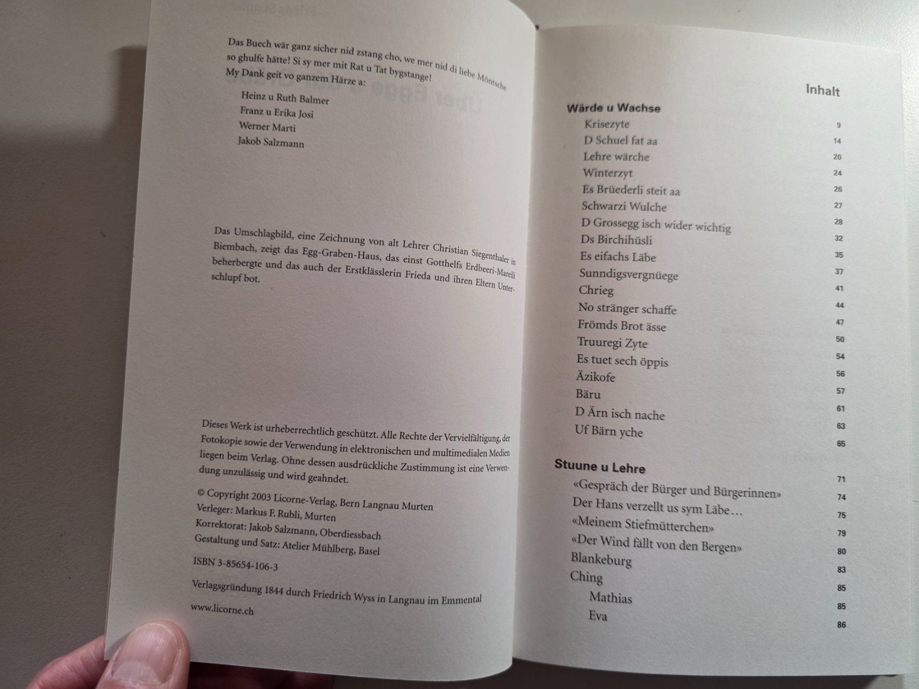 Libri: Über Egge u dür Gräbe - Frieda Stauffer - Licorne 2003 – Usato da Walterswil BE venduto da Lonitti 7