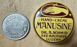 Kleine alte Blechdose MANUSINE Hand-Creme Probe Muster