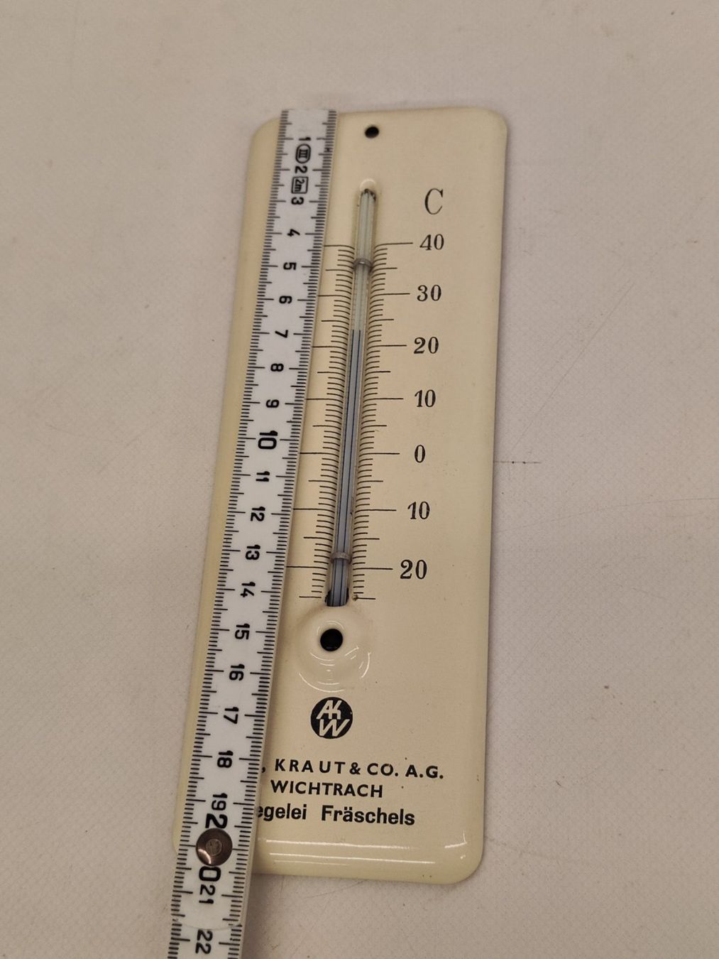 Sonstiges für Haushalt & Wohnen: Vintage aussen Thermometer Emaille – Gebraucht aus Toffen von  1