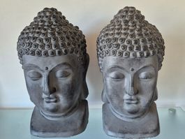 2 Grosser Buddha Kopf 43cm
