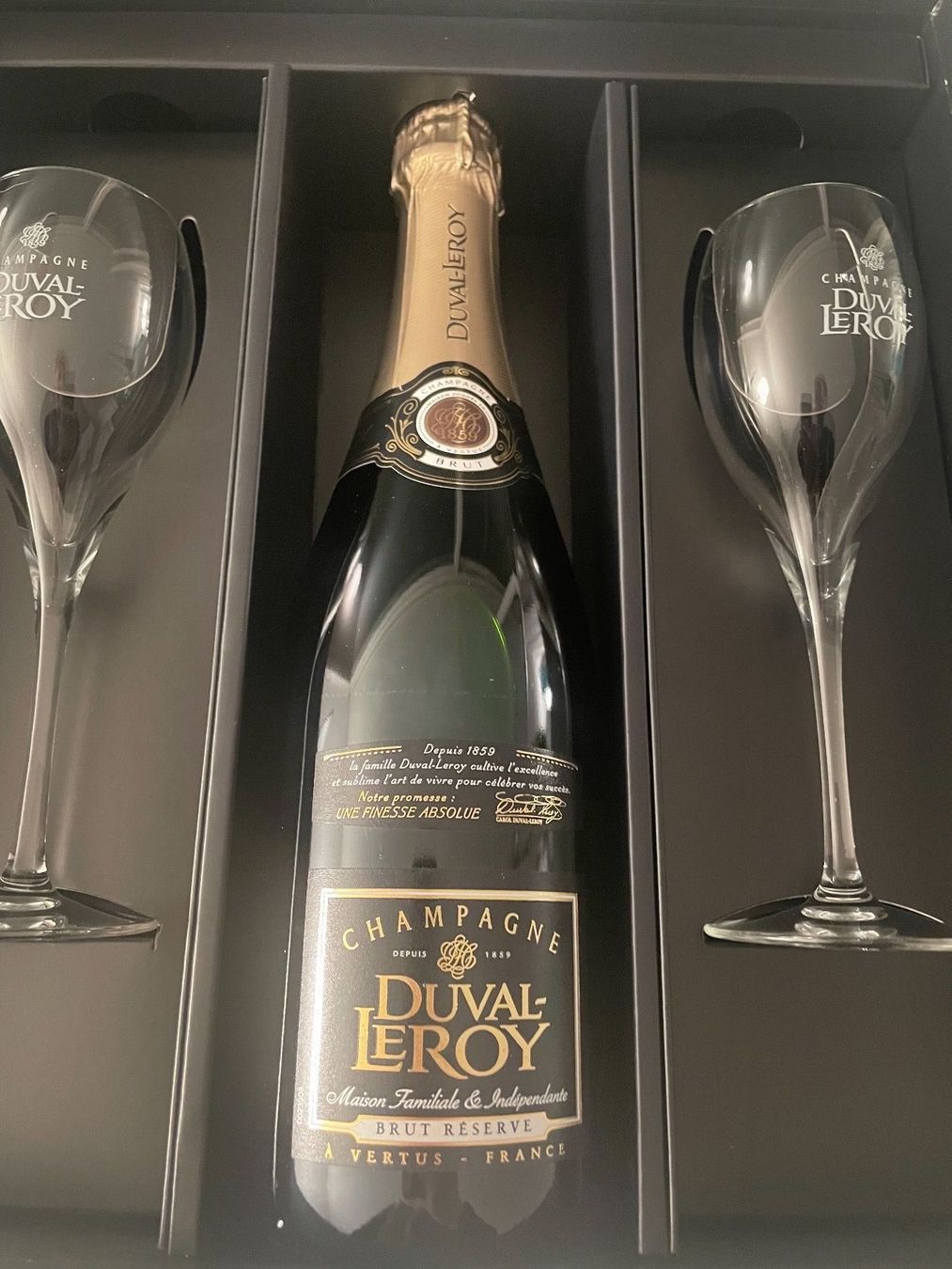 Spirituosen: Champagner Geschenkset Duval-Leroy mit 2 Original Gläser – Neu und originalverpackt aus Kerzers von del13 1