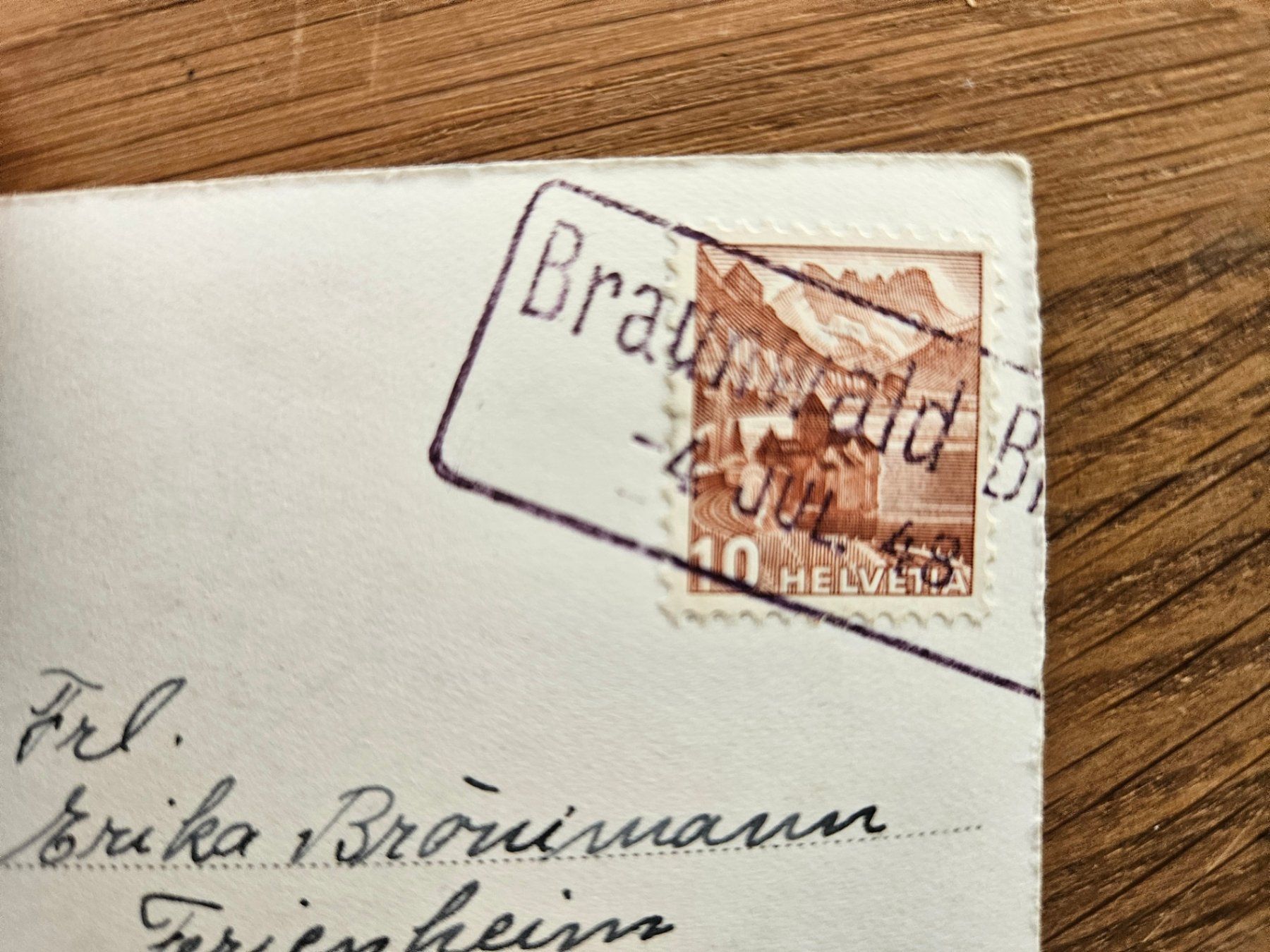 Cartoline postali: PK Sessellift mit Bahnstempel Braunwald – Usato da Buttikon SZ venduto da Marcelr 2