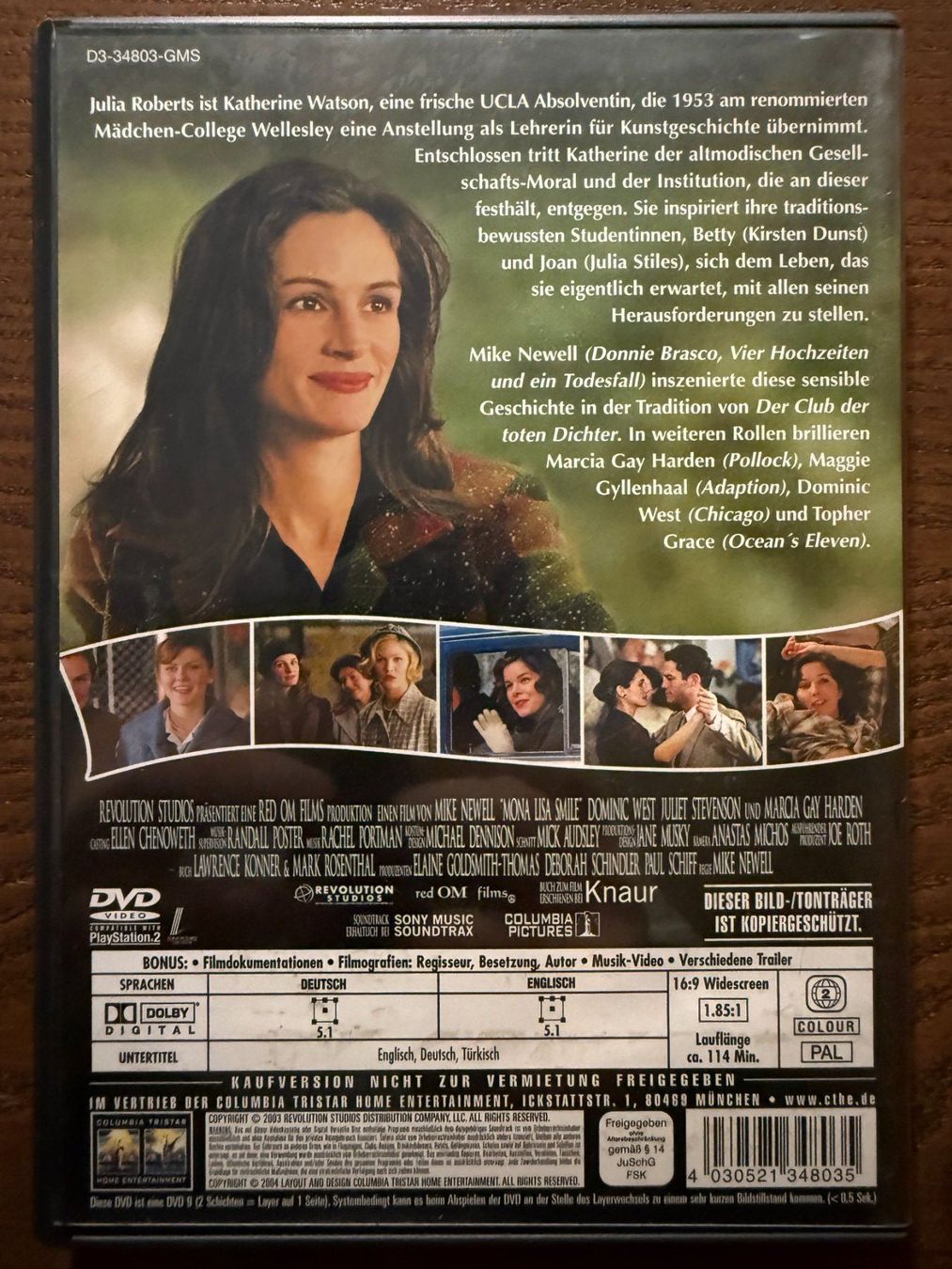 Tutti i DVDs: Mona Lisas Lächeln – Usato da Zürich venduto da FilmFreunde 1