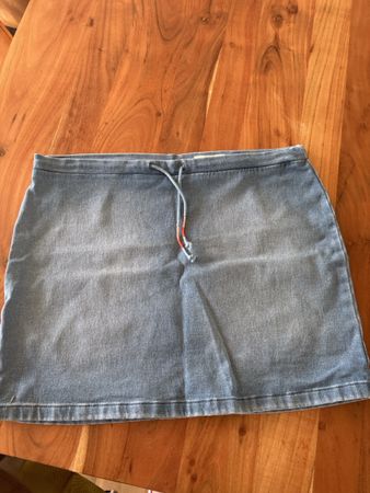 Jeansrock mit Schnürung, , top erhalten, Frühling/So