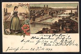 Litho Zürich, Teilansicht mit Brücke