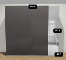 PAX Kleiderschrank (Schiebetüre) | Dunkelgrau