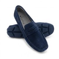 Mocassins Zerimar cuir bleu taille 44 neuves