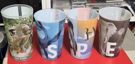 4x Basler Zoo Becher (S / P / E / Affe)
