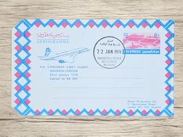 CL21 Enveloppe + Timbre Bahreïn 1976 Concorde