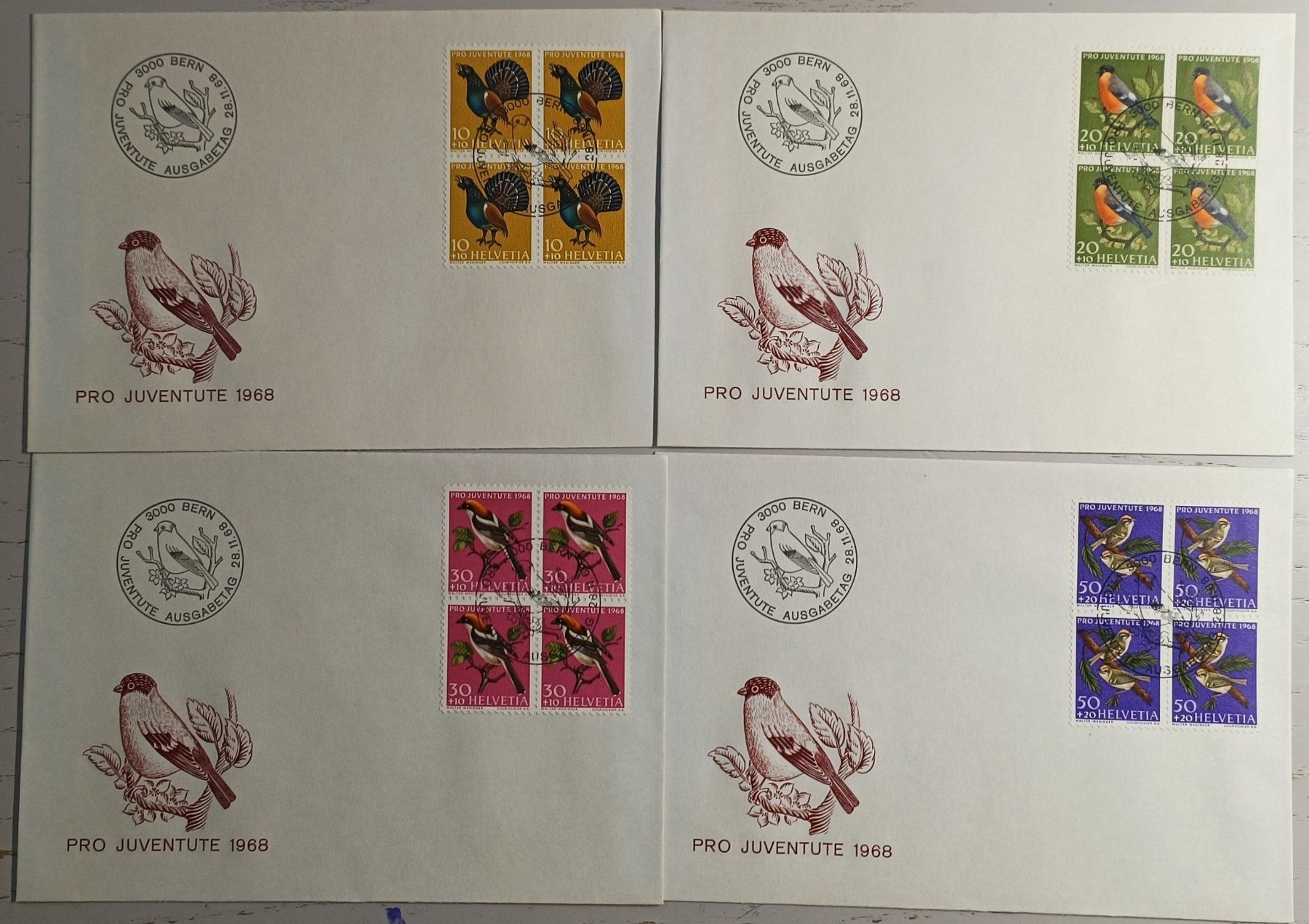 Tous les timbres: 1968 FDC Pro Juventute Viererblock – D'occasion à Dübendorf par goeggi79