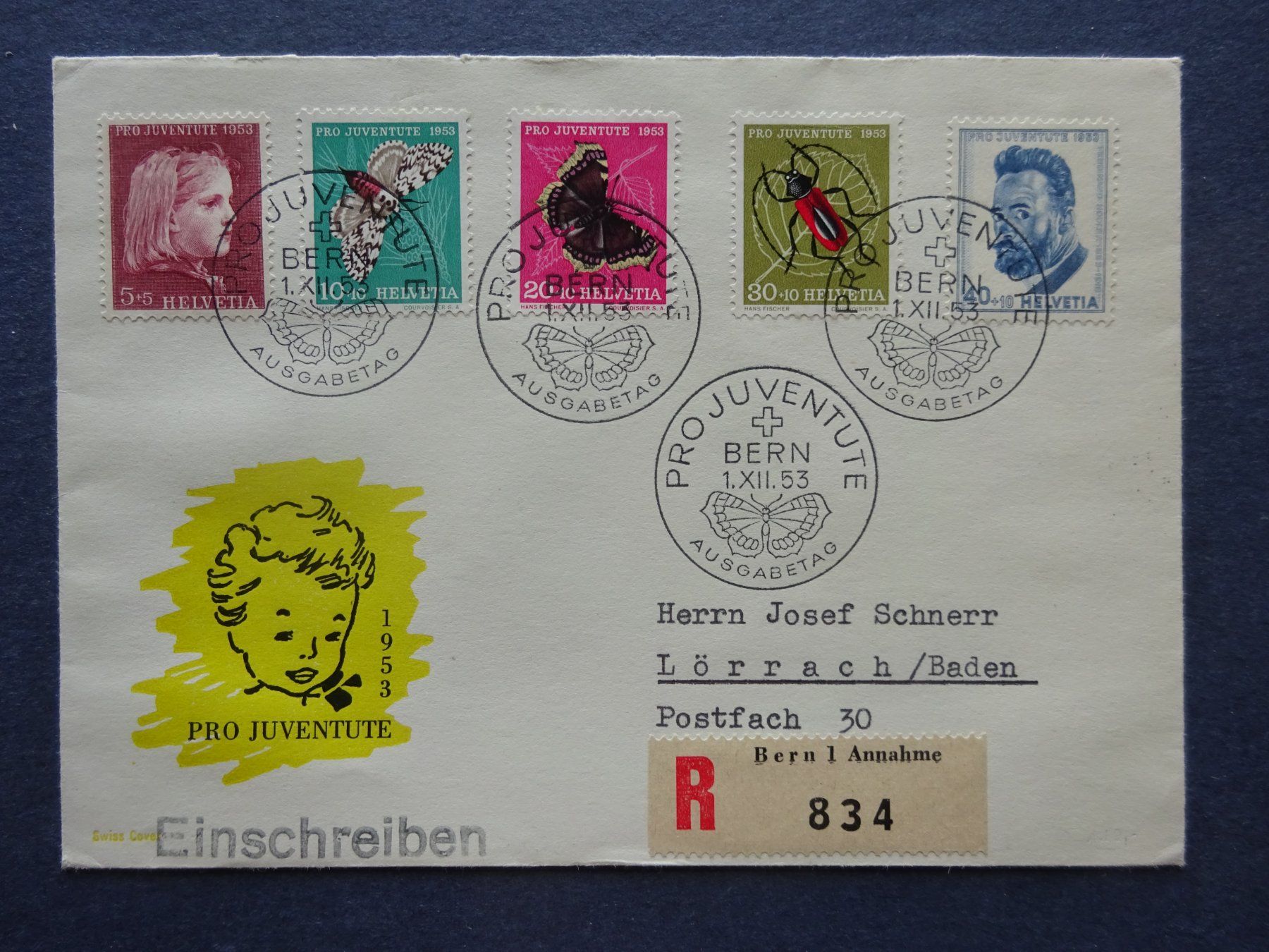 Tutti i francobolli: 1953 Pro Juventute FDC Illustriert – Usato da Appenzell-Steinegg venduto da adi1975