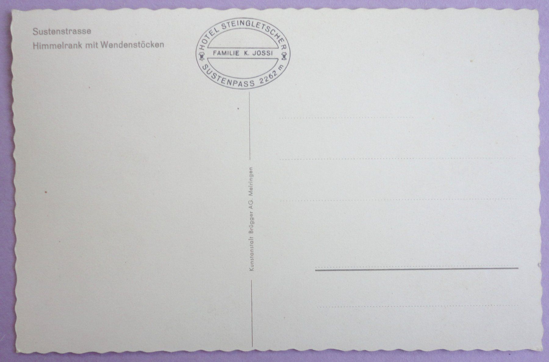 Cartoline postali: Sustenstrasse – Usato da Fétigny venduto da Billy2miny 1