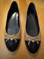 Tory Burch camel and black ballet flats, size 41/US 11