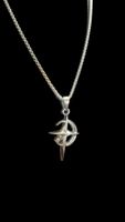 Collana con ciondolo stella acciaio inox con zircone