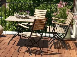 Gartentisch mit Sitzbank und 2 Stühlen klappbar gebraucht