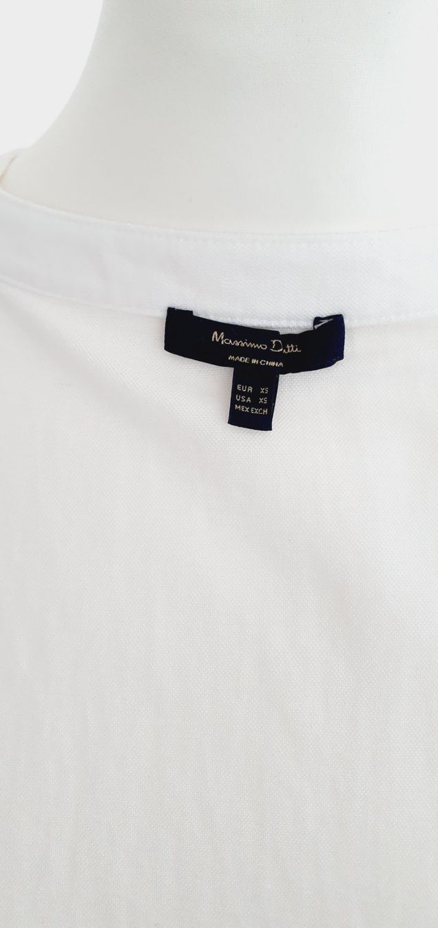 Massimo Dutti Blusen: Bluse Leinenmix Massimo Dutti weiss 34/XS/S – Gebraucht aus Stansstad von InStyle8 3
