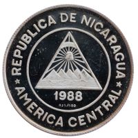 Nicaragua 50 Cordobas 1988 Silber