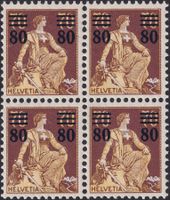 Helvetia mit Schwert: Nr.135, ** postfr. Viererblock 560.-+