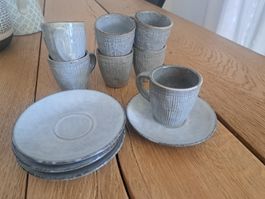 7 Espressotassen und 4 Untersetzer, Maison du monde