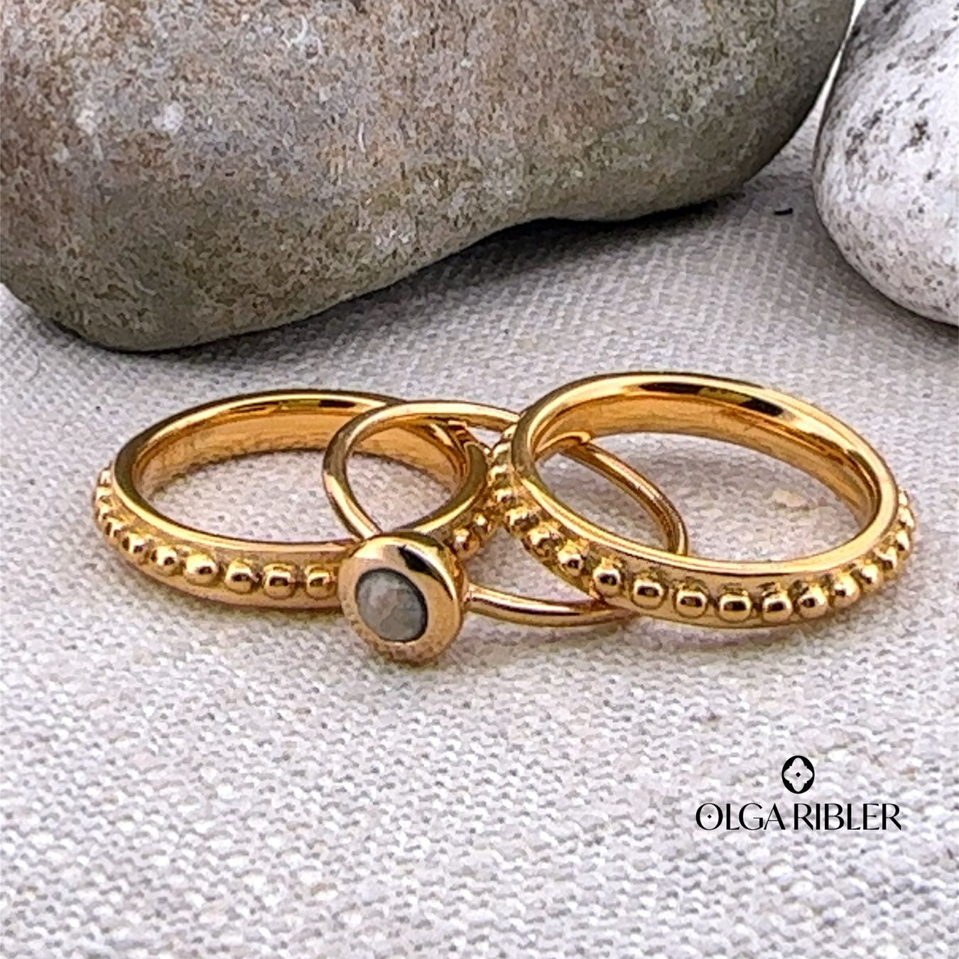 Olga Ribler Anelli: Ring SET Edelstahl Grösse 56 – Nuovo (secondo la descrizione) da Luzern venduto da Schmuckoutlet 2