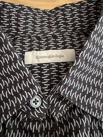 Hemd Ermenegildo Zegna Herren Grösse S schwarz Muster