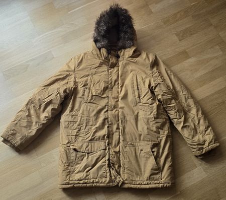 FSBN Parka mit Kapuze und Fellimitat Grösse XXL braun