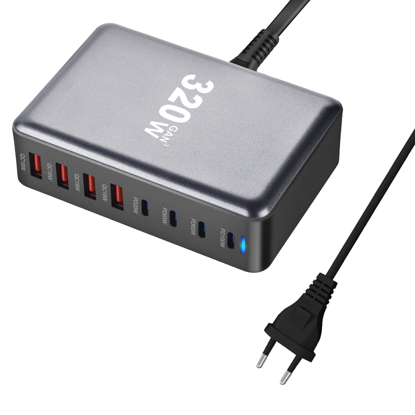 Caricabatterie: Top Ladegerät 8USB C Desktop Schnellladegerät iPhone Samsung – Nuovo e nell'imballaggio originale da Hundwil venduto da Stallone6 4