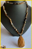 STEINKETTE EDELSTEINKETTE LANDSCHAFT JASPIS SWAROVSKI STYLE