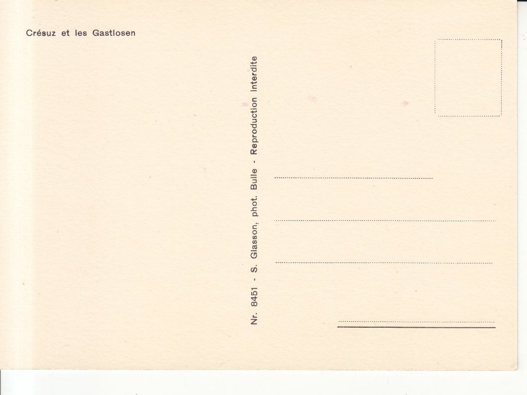 Cartoline postali: Crésuz ca. 1970 – Usato da Bürglen TG venduto da StampGraf 1