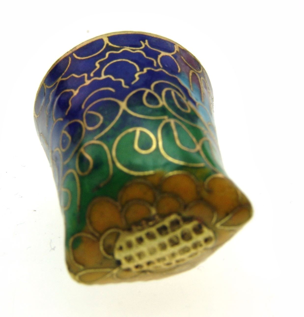 Ditali: Fingerhut - Cloisonne Uhu - Eulenkopf 1 – Usato da Langenthal venduto da hamster-raeumung 5