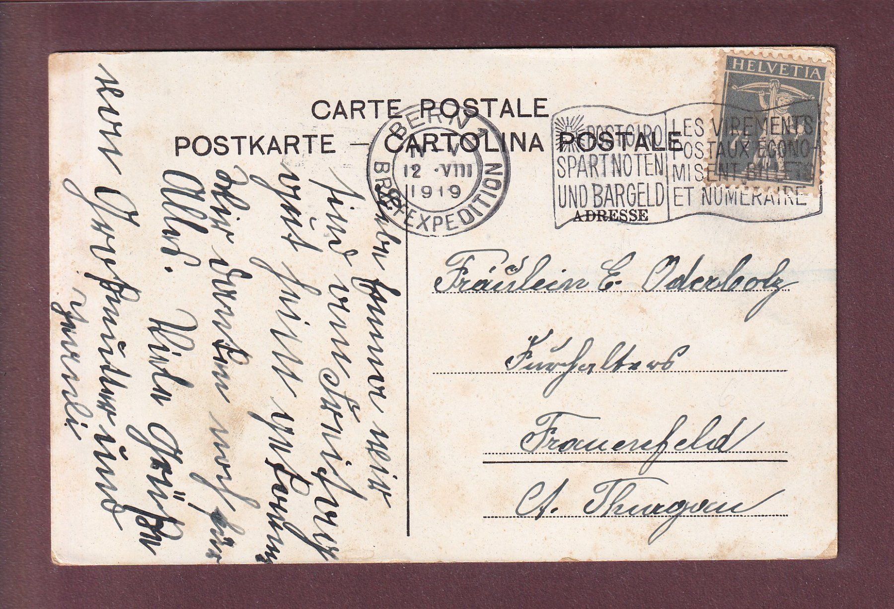 Ansichtskarten: BERN - Bärengraben - 1919 – Gebraucht aus Pully von nicecards 1