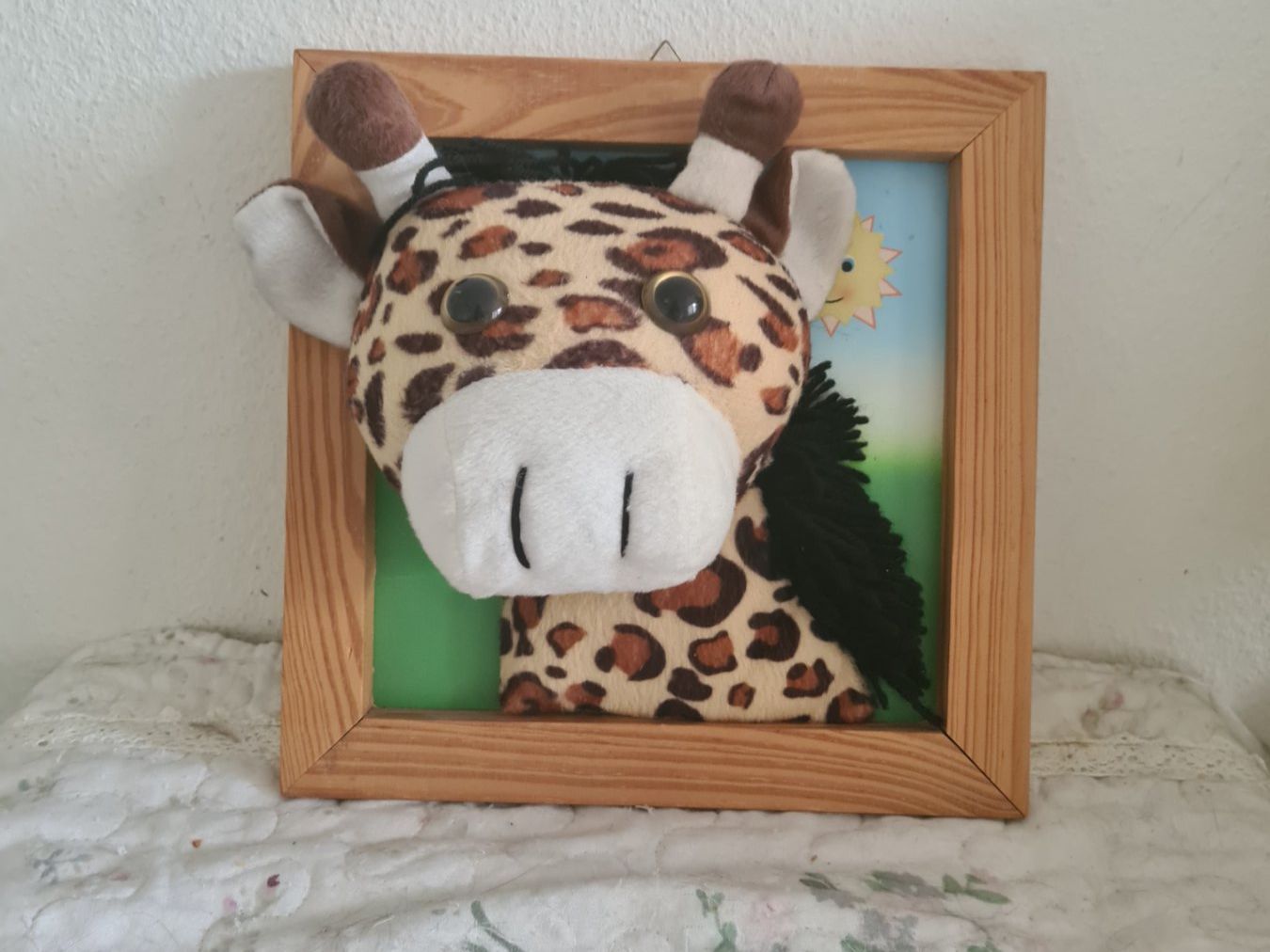Poster & Bilder: Wandbild Giraffe 3-D Plüsch 25 x 25  cm – Neu (gemäss Beschreibung) aus Winterthur von bibummi