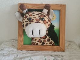 Wandbild Giraffe 3-D Plüsch 25 x 25  cm