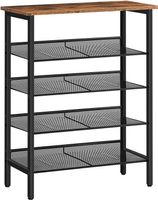 Schuhregal Schuhablage schmal 5 Ebenen Metall verstellbar