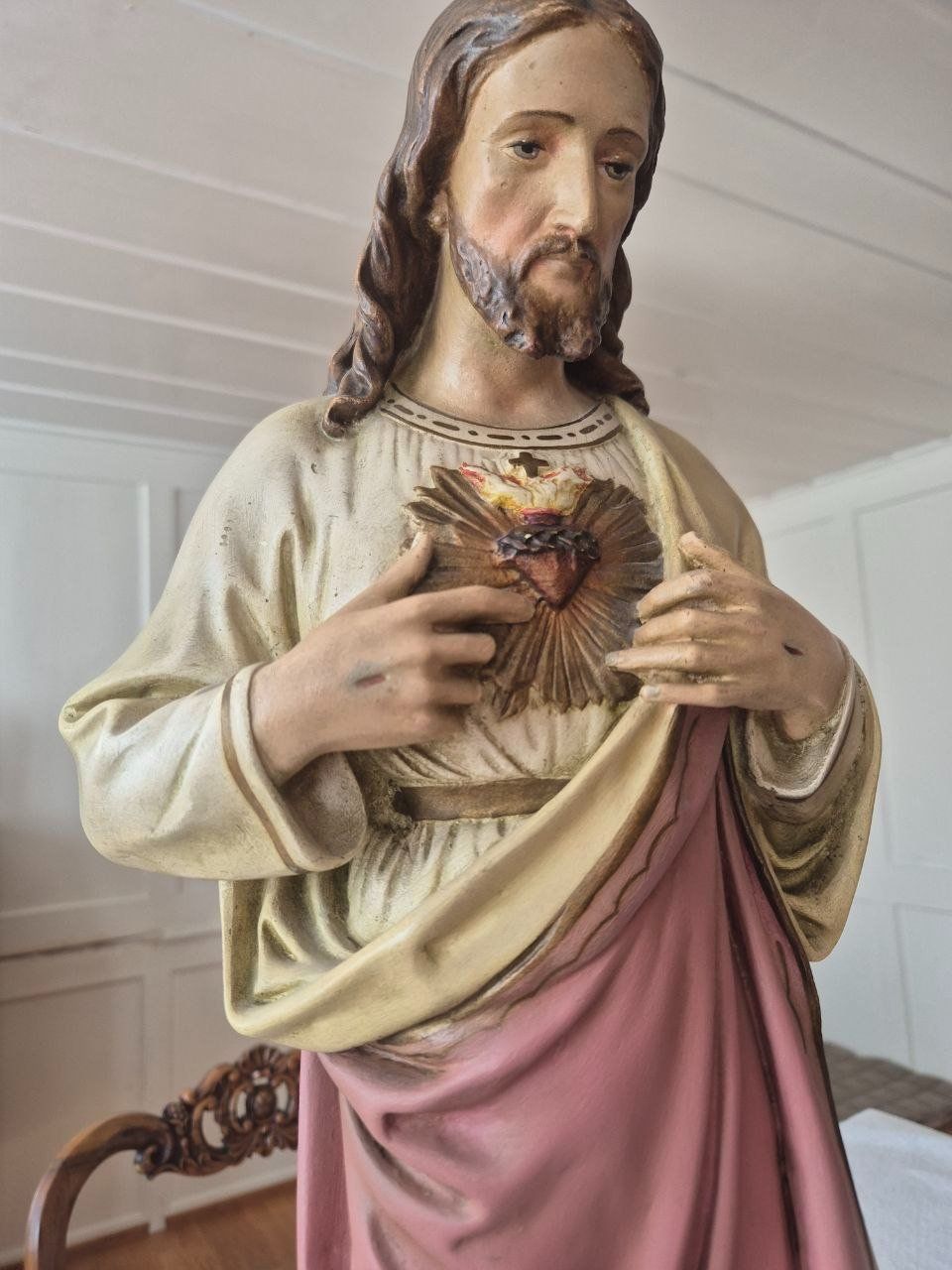 Statuette: Antike Jesusfigur ca 1910 - 1920 aus Gips – Usato da Speicher venduto da Ramtha1 1