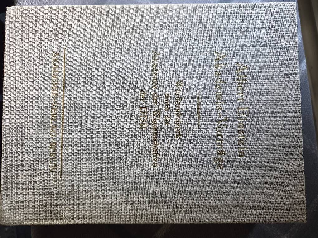 Bücher: Albert Einstein Akademie Vorträge  – Gebraucht aus Trachslau von scorpion02