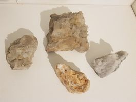 Bergkristall, Mineralien Sammlung, 4 Stk.